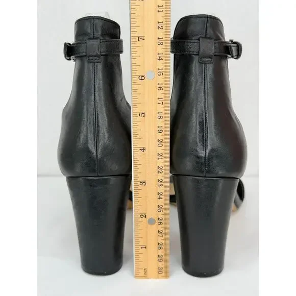 Vince Camuto Corlina Black Leather Ankle Strap Open Toe Heel Sandals 8M - Picture 5 of 8